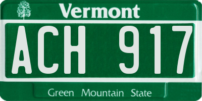 VT license plate ACH917