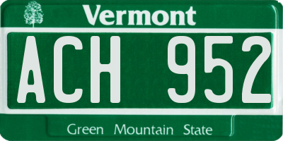 VT license plate ACH952