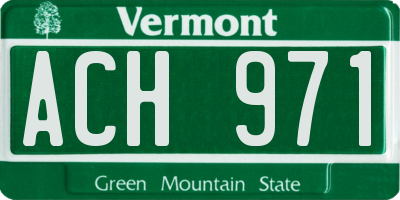 VT license plate ACH971