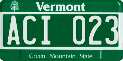 VT license plate ACI023