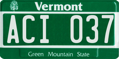VT license plate ACI037