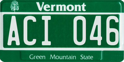 VT license plate ACI046