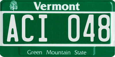VT license plate ACI048