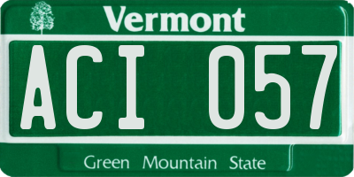 VT license plate ACI057