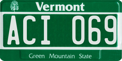 VT license plate ACI069