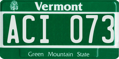 VT license plate ACI073