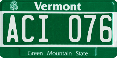 VT license plate ACI076