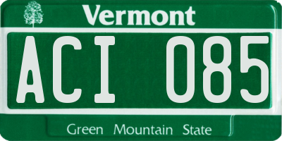 VT license plate ACI085