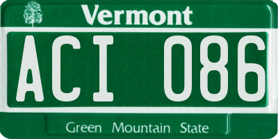 VT license plate ACI086