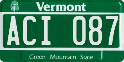 VT license plate ACI087