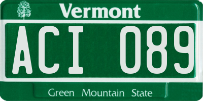 VT license plate ACI089