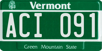 VT license plate ACI091