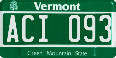 VT license plate ACI093