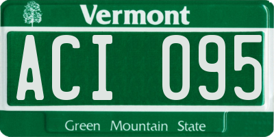 VT license plate ACI095