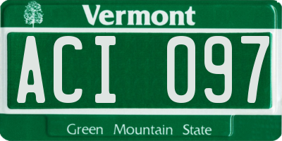 VT license plate ACI097