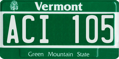 VT license plate ACI105