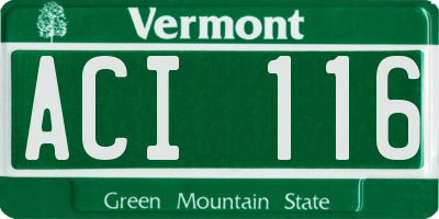 VT license plate ACI116