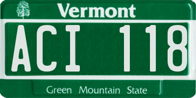 VT license plate ACI118