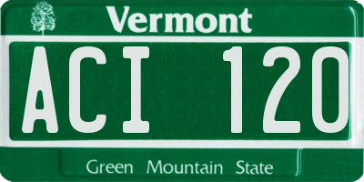 VT license plate ACI120