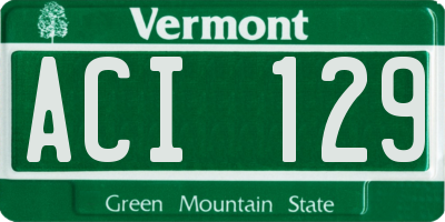 VT license plate ACI129