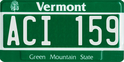 VT license plate ACI159