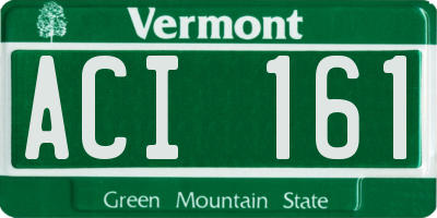 VT license plate ACI161