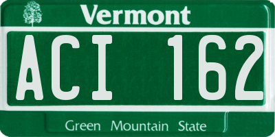 VT license plate ACI162