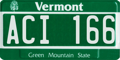 VT license plate ACI166