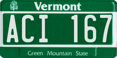 VT license plate ACI167