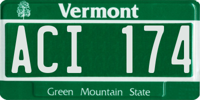 VT license plate ACI174