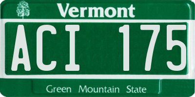 VT license plate ACI175