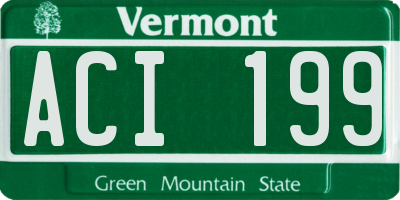 VT license plate ACI199