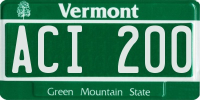 VT license plate ACI200