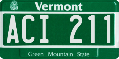 VT license plate ACI211