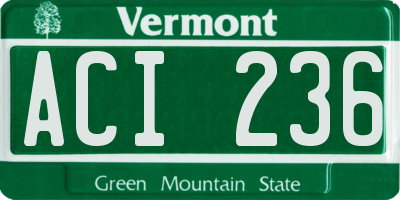 VT license plate ACI236