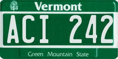 VT license plate ACI242