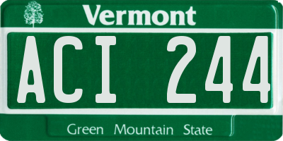 VT license plate ACI244