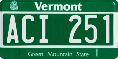 VT license plate ACI251