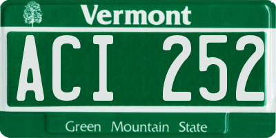 VT license plate ACI252