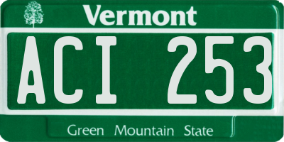 VT license plate ACI253