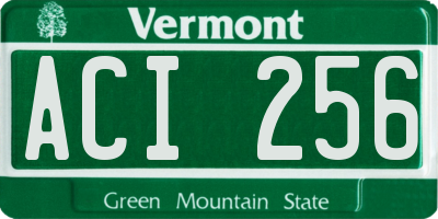 VT license plate ACI256