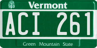 VT license plate ACI261