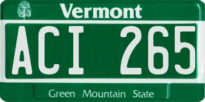 VT license plate ACI265