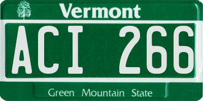 VT license plate ACI266