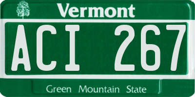 VT license plate ACI267