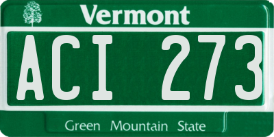 VT license plate ACI273