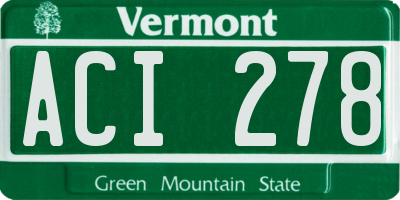 VT license plate ACI278