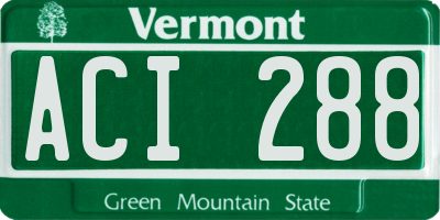 VT license plate ACI288
