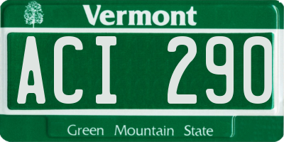 VT license plate ACI290