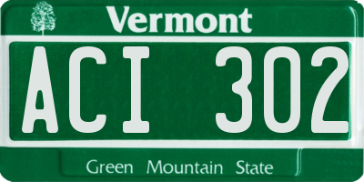VT license plate ACI302